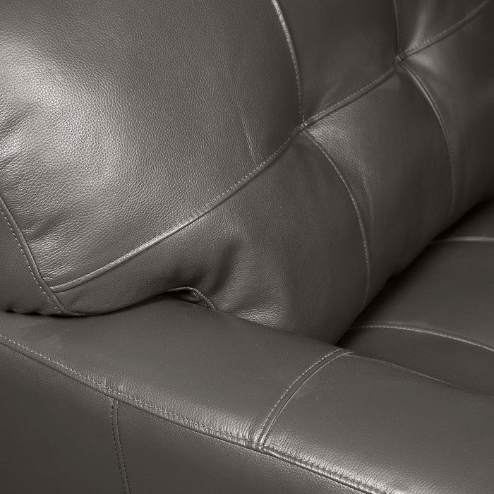 Curt Genuine Leather Loveseat - Grey