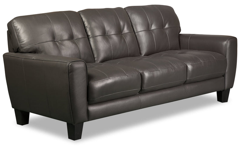 Curt Genuine Leather Sofa - Grey