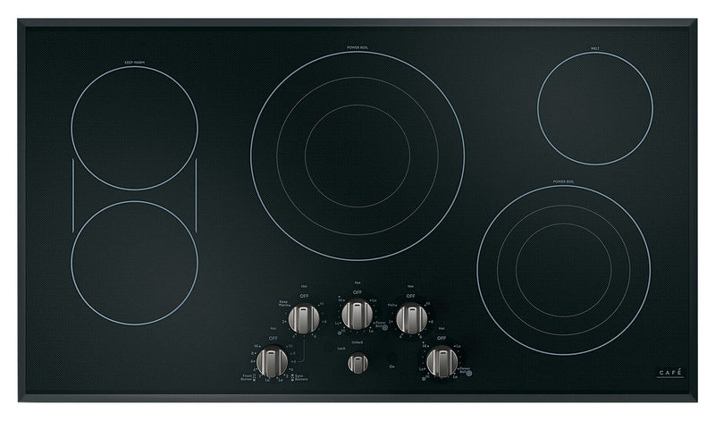 Café 5-Piece Electric Cooktop Brushed Black Knobs - CXCE1HKPMBT