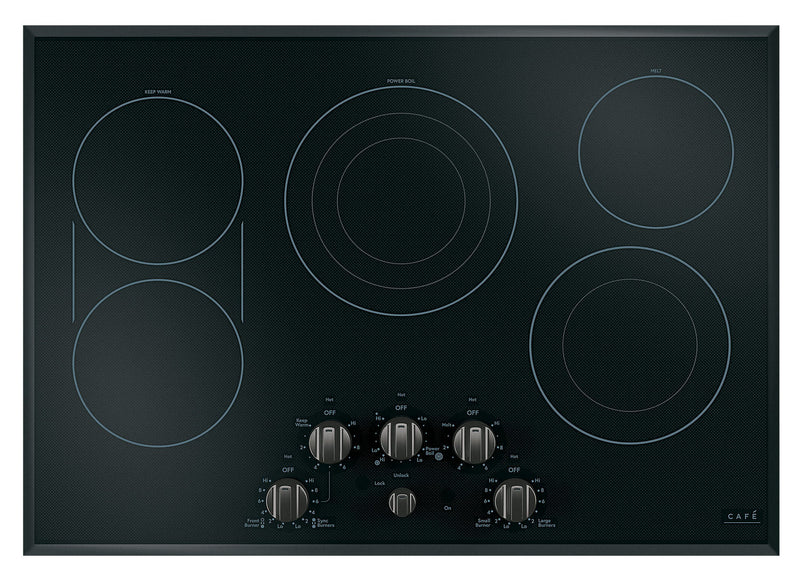 Café 5-Piece Electric Cooktop Brushed Black Knobs - CXCE1HKPMBT