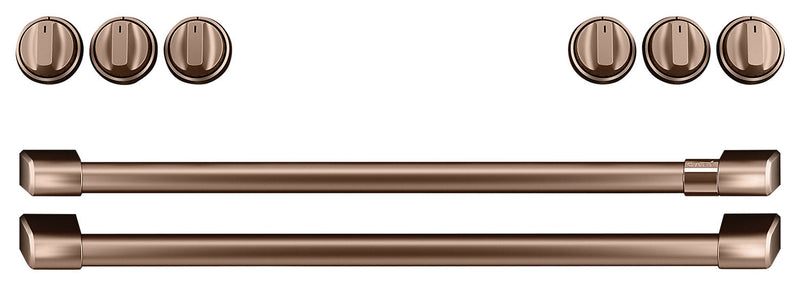 Café Gas Range Brushed Copper Knobs and Handles Set - CXFCGHKPMCU