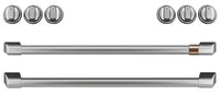 Café Gas Range Brushed Stainless Steel Knobs and Handles Set - CXFCGHKPMSS