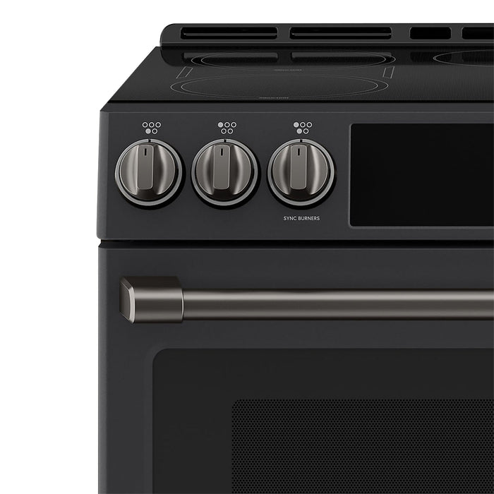 Café Induction Range Brushed Black Knobs and Handles Set - CXFCHHKPMBT