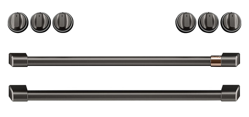 Café Induction Range Brushed Black Knobs and Handles Set - CXFCHHKPMBT