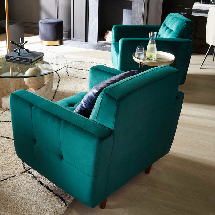 Devlin Velvet Chair - Green