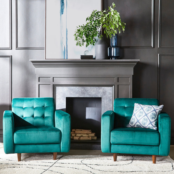 Devlin Velvet Chair - Green