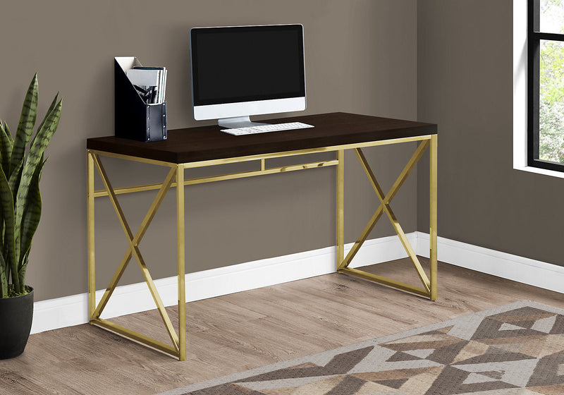 Emery Desk - Cappuccino and Gold