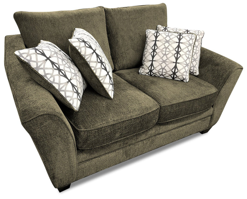 Febe Chenille Loveseat - Brown
