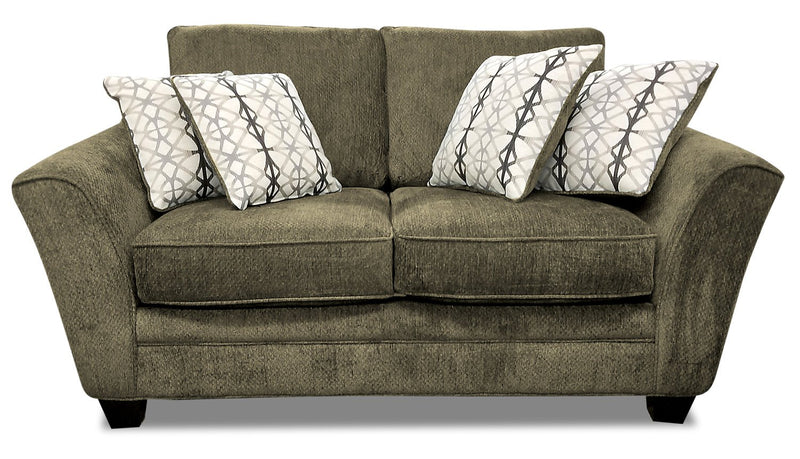 Febe Chenille Loveseat - Brown