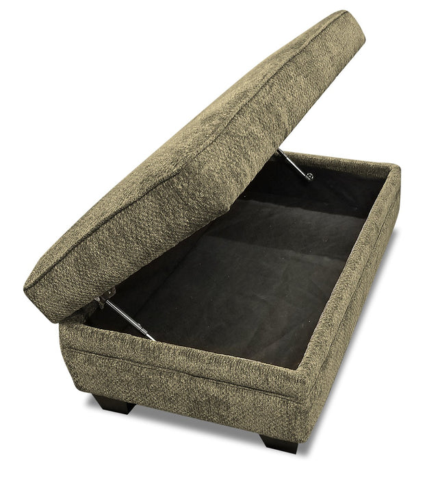 Febe Chenille Ottoman - Brown