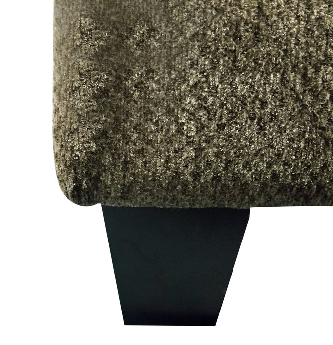 Febe Chenille Ottoman - Brown