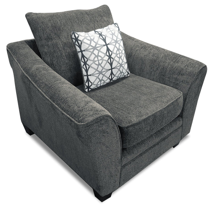 Febe Chenille Chair - Charcoal