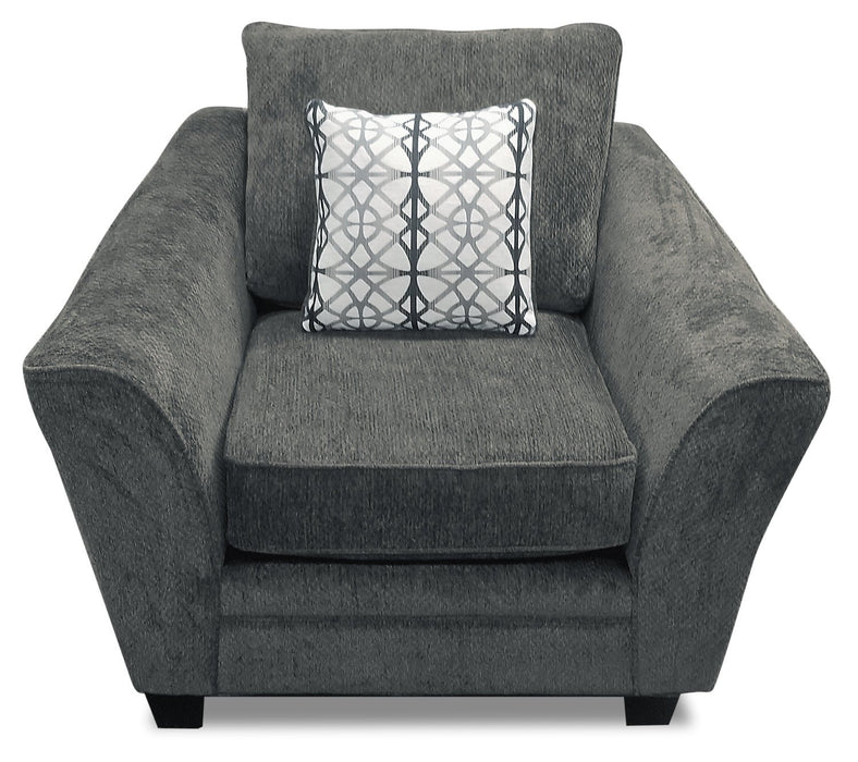 Febe Chenille Chair - Charcoal
