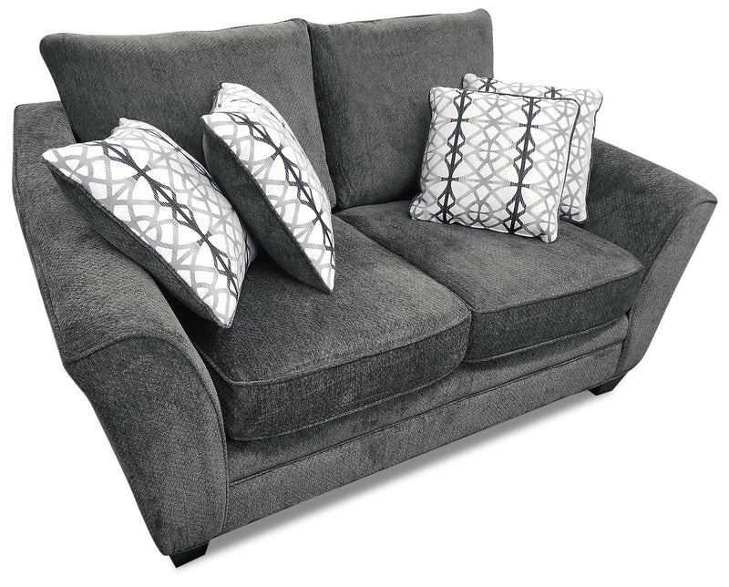 Febe Chenille Loveseat - Charcoal