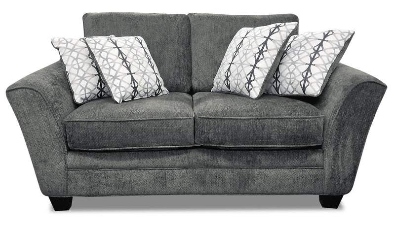 Febe Chenille Loveseat - Charcoal