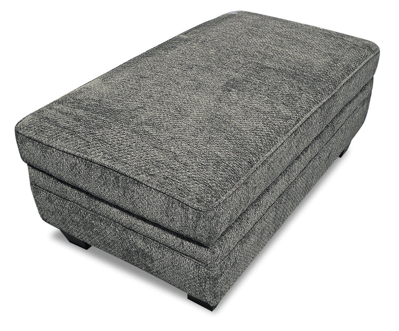 Febe Chenille Ottoman - Charcoal