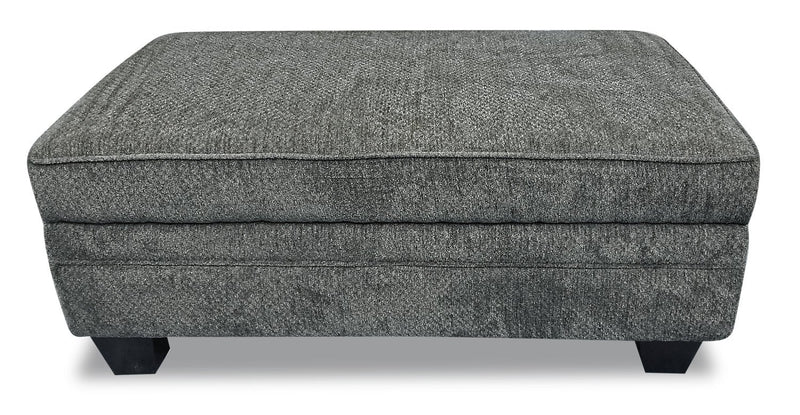 Febe Chenille Ottoman - Charcoal