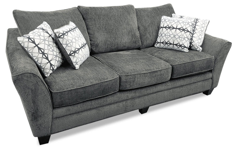Febe Chenille Sofa - Charcoal