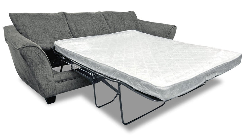 Febe Chenille Queen-Size Sofa Bed - Charcoal