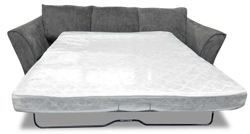 Febe Chenille Queen-Size Sofa Bed - Charcoal