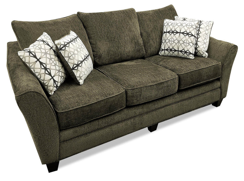 Febe Chenille Condo Sofa - Brown