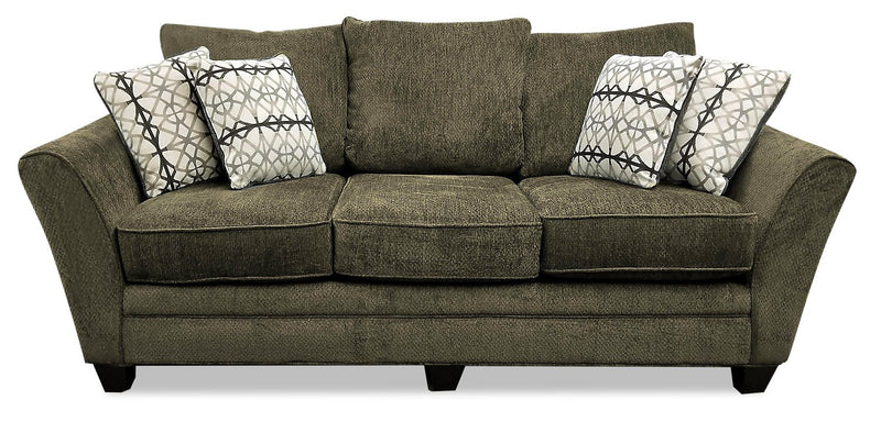 Febe Chenille Condo Sofa - Brown