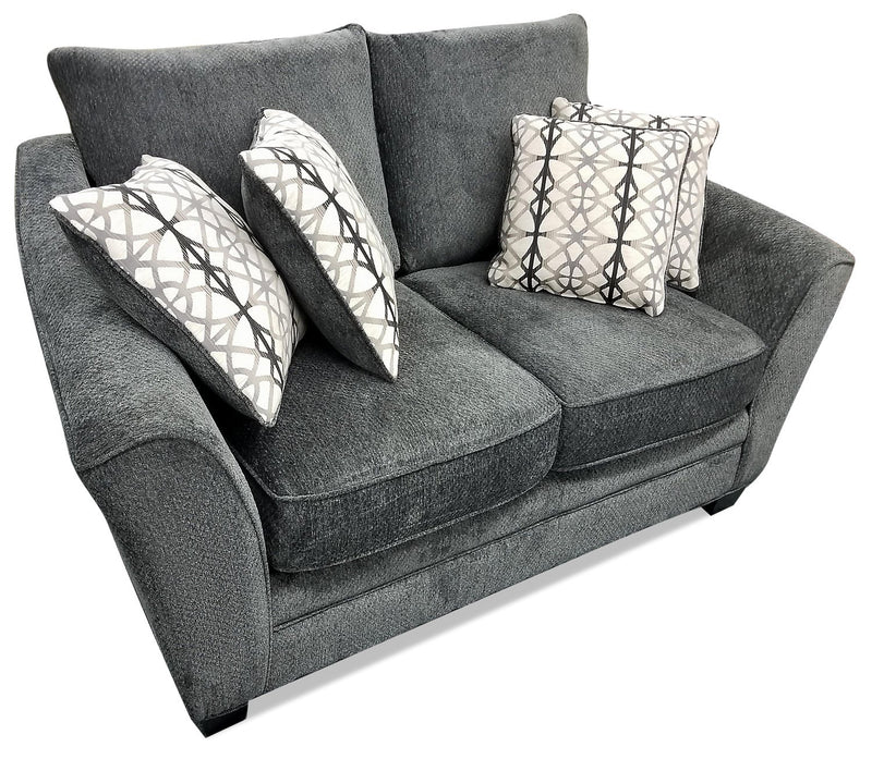 Febe Chenille Condo Loveseat - Charcoal