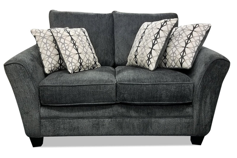 Febe Chenille Condo Loveseat - Charcoal