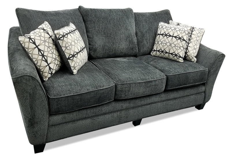 Febe Chenille Condo Sofa - Charcoal