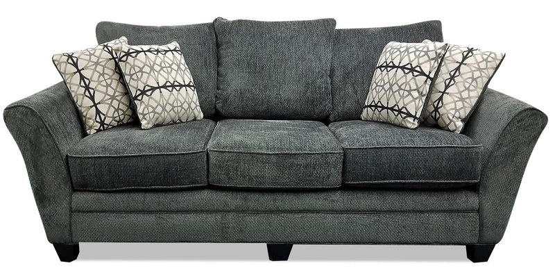 Febe Chenille Condo Sofa - Charcoal