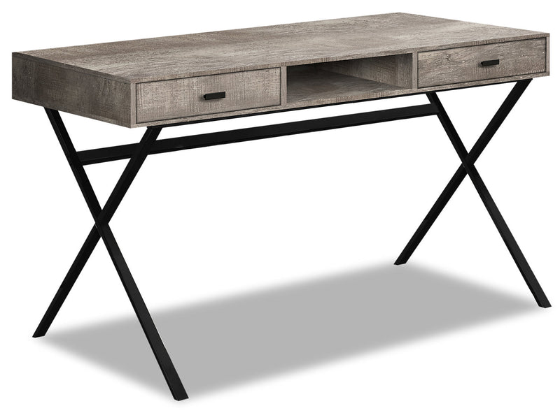 Flynn Reclaimed Wood-Look Desk - Taupe