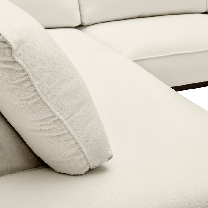 Gena 2-Piece Linen-Look Fabric Left-Facing Sectional - Cotton