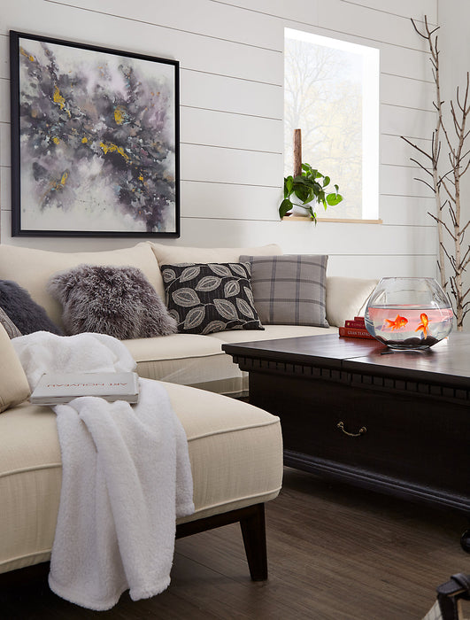 Gena 2-Piece Linen-Look Fabric Left-Facing Sectional - Cotton