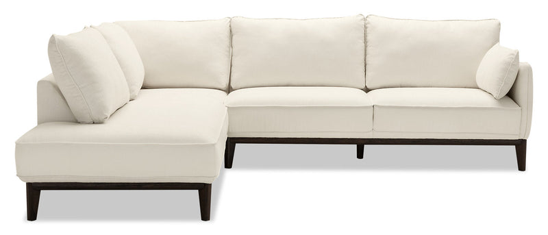 Gena 2-Piece Linen-Look Fabric Left-Facing Sectional - Cotton