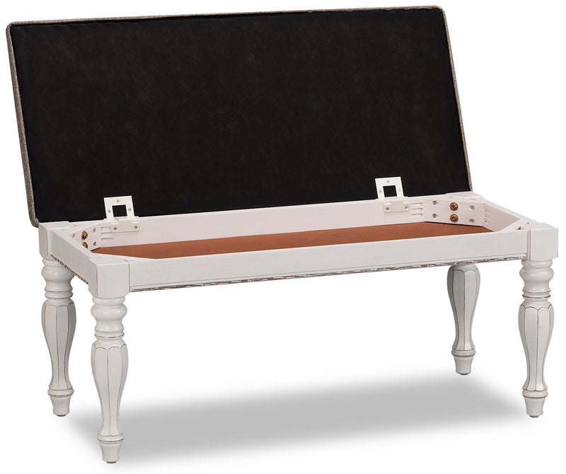 Grace Bench – Antique White