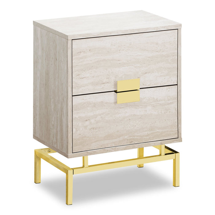 Hanna Beige Marble Accent Table