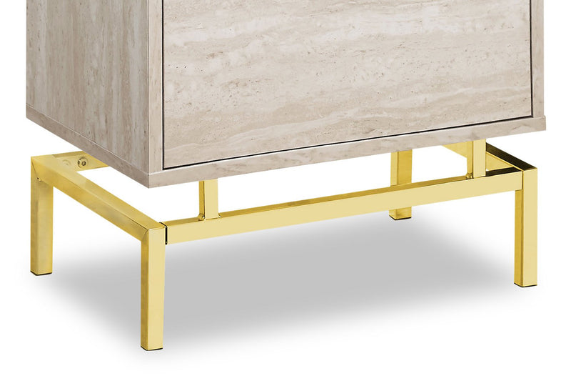 Hanna Beige Marble Accent Table
