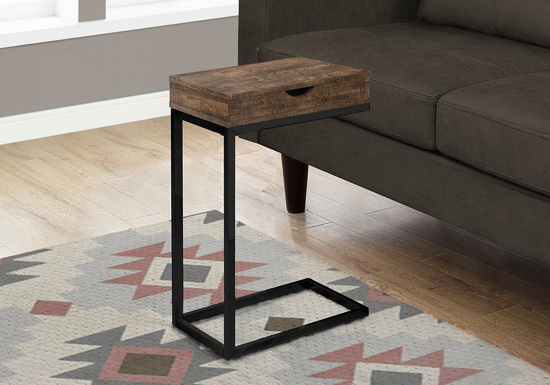 Harper Reclaimed Wood-Look Chairside Table with Drawer - Brown