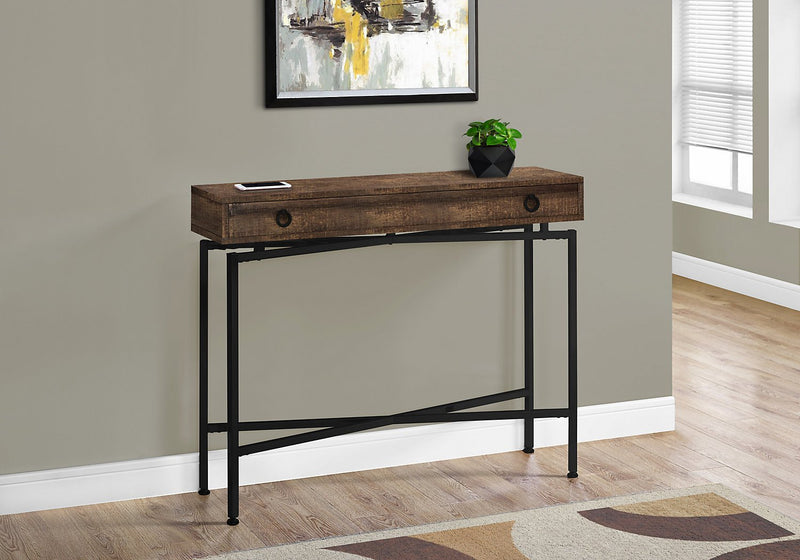 Harper Reclaimed Wood-Look Sofa Table - Brown