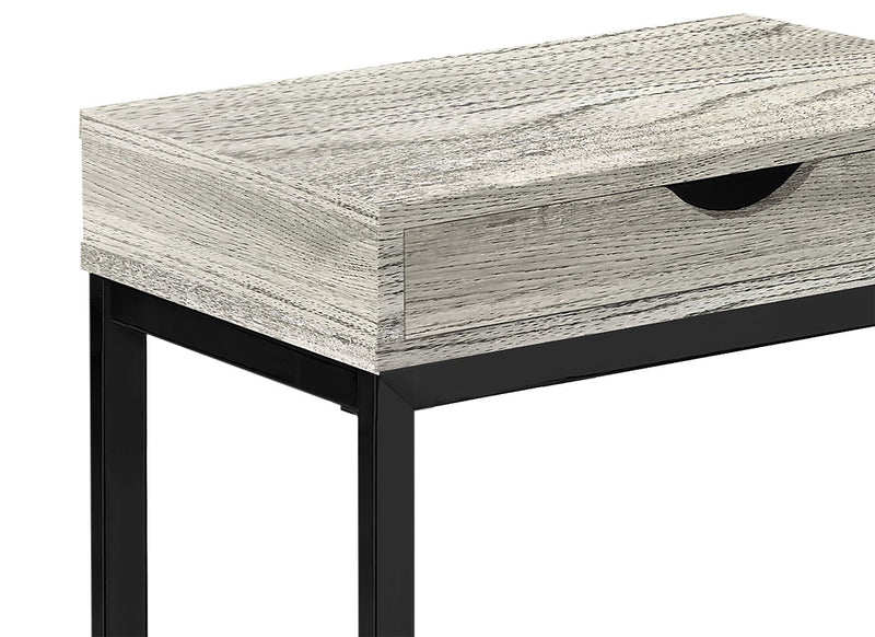 Harper Reclaimed Wood-Look Chairside Table with Drawer - Grey