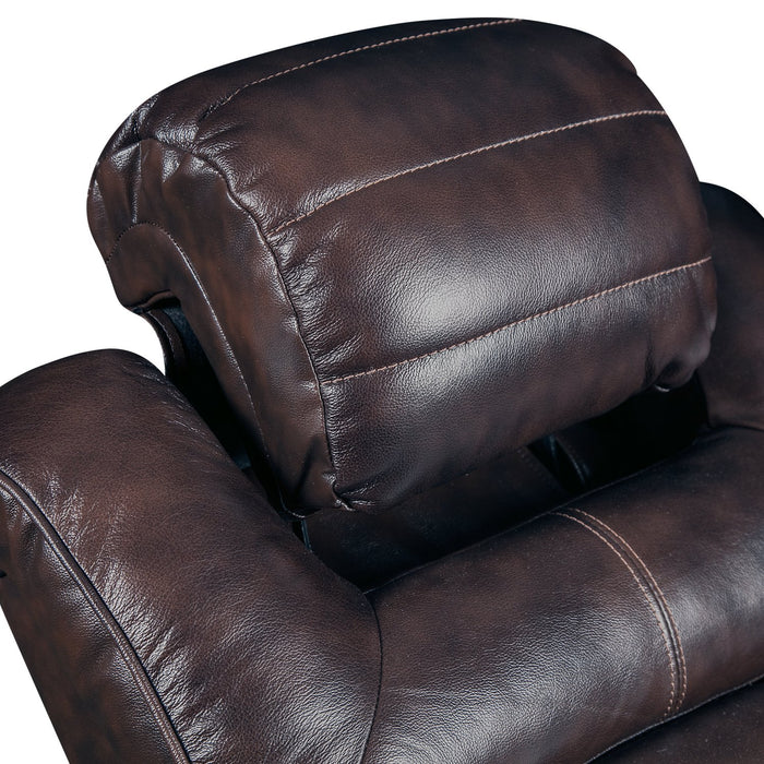 Hugo 5-Piece Genuine Leather Home Theatre Power Reclining Sectional - Brown