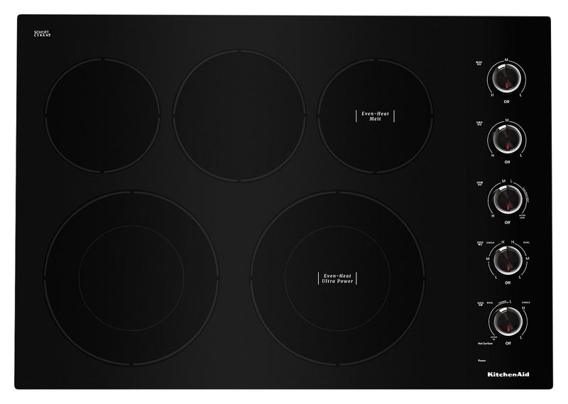 KitchenAid 30\" Electric Cooktop with Ultra Power Element - KCES550HBL