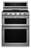 KitchenAid 30\" Gas Double Oven Convection Range - KFGD500ESS