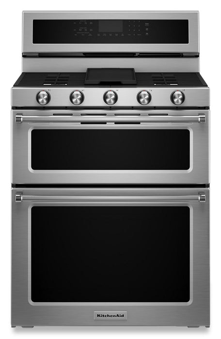 KitchenAid 30\" Gas Double Oven Convection Range - KFGD500ESS