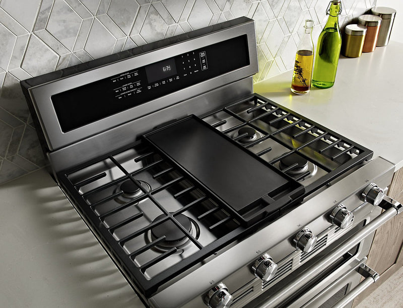 KitchenAid 30\" Gas Double Oven Convection Range - KFGD500ESS