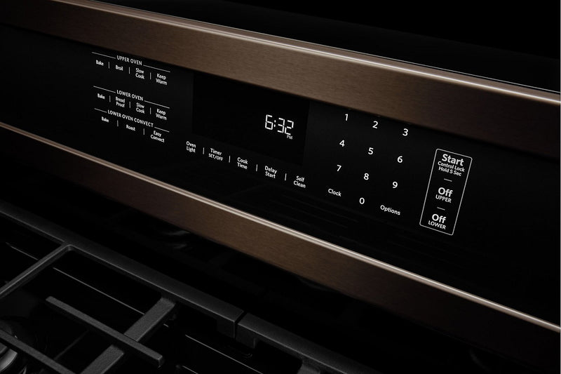 KitchenAid 30\" Gas Double Oven Convection Range - KFGD500EBS