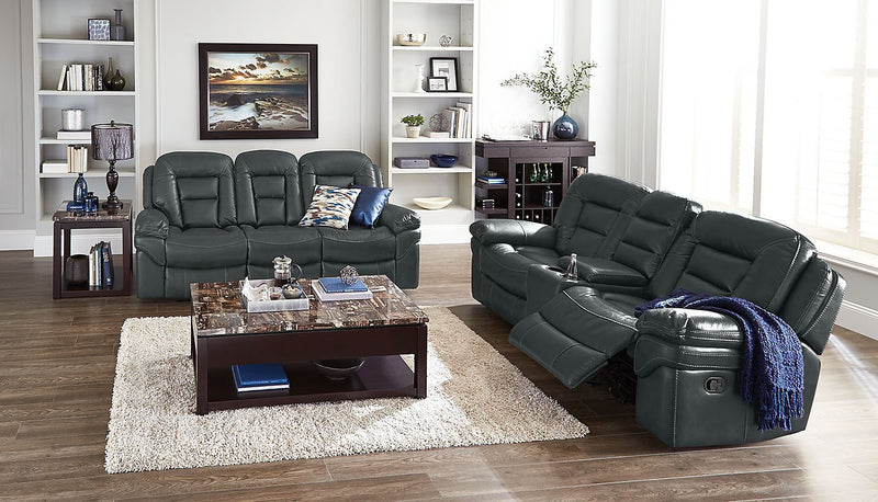 Leo Leath-Aire® Fabric Power Reclining Loveseat - Grey