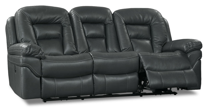 Leo Leath-Aire® Fabric Power Reclining Sofa - Grey
