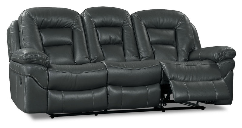 Leo Leath-Aire® Fabric Reclining Sofa - Grey