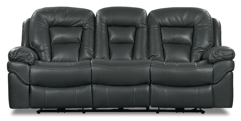 Leo Leath-Aire® Fabric Reclining Sofa - Grey